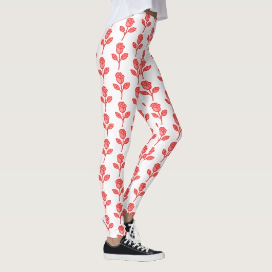 Pretty Pink Roses Trendy Leggings レギンス (右)