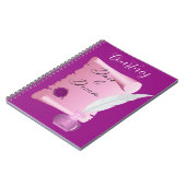 Pretty Pink Scroll & Feather "夢に向かって" ノートブック (左側)