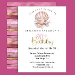Pretty Pink Seashell and Pearls 90th Birthday 招待状<br><div class="desc">このPretty Pink Seashell and Pearls 90th Birthdayの招待状は、ソフトなピンクの色合いと優雅な貝殻のディテール、そして輝くパールのアクセントが特徴で、洗練された海岸スタイルの90歳の誕生日を祝うのに最適です。ビーチや海辺、そして優雅な誕生日のお祝いなど、あらゆるシーンに適しており、美しい第一印象を与えることができます。また、特別なイベントに合わせて、招待状をパーソナライズすることもできます。</div>