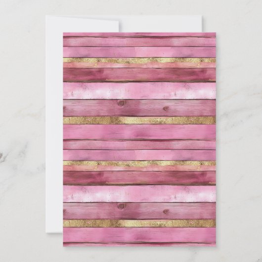 Pretty Pink Seashell and Pearls Wedding 招待状 (裏面)