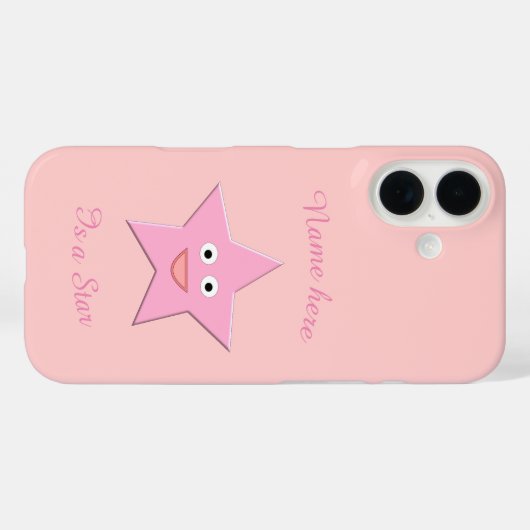 Pretty Pink Star Custom Case-Mate iPhoneケース (裏面 (横))