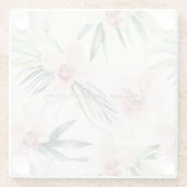 Pretty Pink Tropical Orchid Flowers ガラスコースター (裏面)