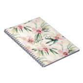 Pretty Pink Tropical Orchid Flowers ノートブック (右側)