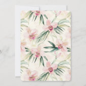 Pretty Pink Tropical Orchid Flowers Baby Shower 招待状 (裏面)