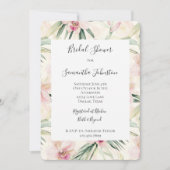 Pretty Pink Tropical Orchid Flowers Bridal Shower 招待状 (正面)