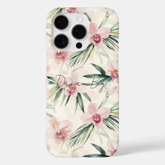 Pretty Pink Tropical Orchid Flowers Case-Mate iPhoneケース (裏面)