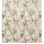 Pretty Pink Tulip Flowers シャワーカーテン (正面)