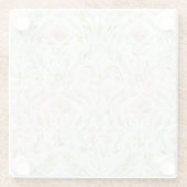 Pretty Pink White Flowers ガラスコースター (裏面)