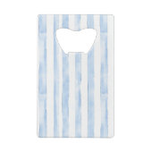 Pretty Pink White Plaid Blue Stripes ブライダルシャワー クレジットカード栓抜き (裏面)