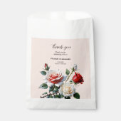 Pretty pink white red roses floral wedding フェイバーバッグ (正面)