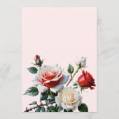 Pretty pink white red roses floral wedding  メニュー (裏面)