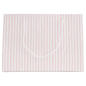 Pretty Pink White Stripes Birthday ラージペーパーバッグ (正面)