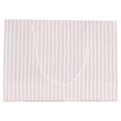 Pretty Pink White Stripes Birthday ラージペーパーバッグ (裏面)