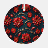 Pretty Poinsettia  ガラスオーナメント (裏面)