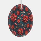 Pretty Poinsettia  ガラスオーナメント (正面右)