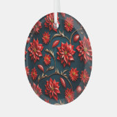 Pretty Poinsettia  ガラスオーナメント (正面左)