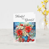 Pretty Poinsettia Plant and Gifts Greeting Card カード (黄色い花)