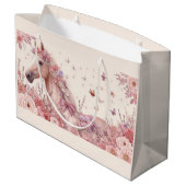 Pretty Ponies and Petals Horse Gift Bag for Girls ラージペーパーバッグ (裏面アングル)