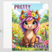 Pretty Pony | かわいいキャラクターの子供部屋アート (正面/裏面)