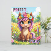 Pretty Pony | Cute Cartoon Kid's Nursery Art (スタンド正面)