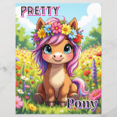 Pretty Pony | Cute Cartoon Kid's Nursery Art (正面)