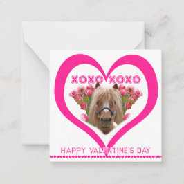 Pretty Pony in Pink Valentine's Day Cards for Kids ノートカード