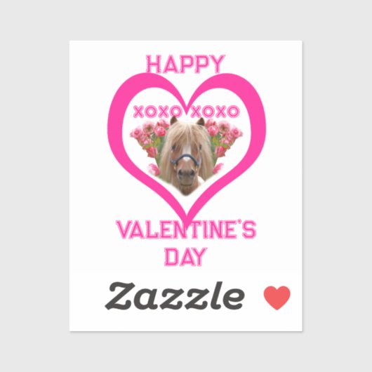 Pretty Pony in Pink Valentine's Day for Kids シール (シート)