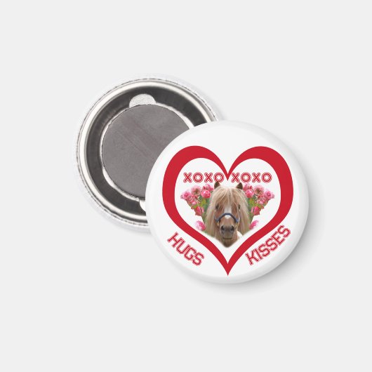 Pretty Pony in Red Valentine's Day マグネット (正面/裏面)