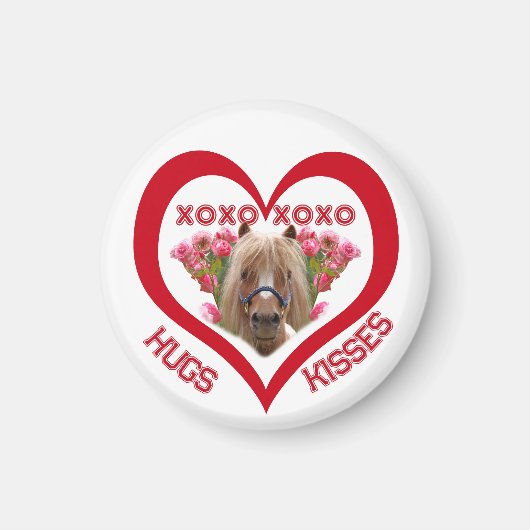 Pretty Pony in Red Valentine's Day マグネット (正面)