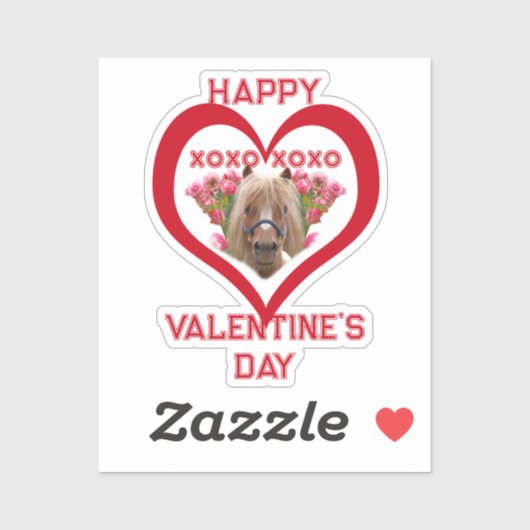 Pretty Pony in Red Valentine's Day for Kids シール (シート)