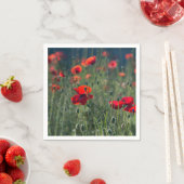 Pretty Poppies in Wild Meadow Photo スタンダードカクテルナプキン (インサイチュ)
