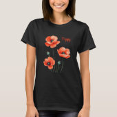 Pretty Poppy Flowers Personalized Women's T-Shirt Tシャツ (正面)