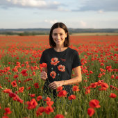 Pretty Poppy Flowers Personalized Women's T-Shirt Tシャツ