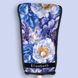 Pretty Pretty Blue Peony Personalized ゴルフヘッドカバー