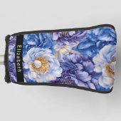 Pretty Pretty Blue Peony Personalized ゴルフヘッドカバー (正面)