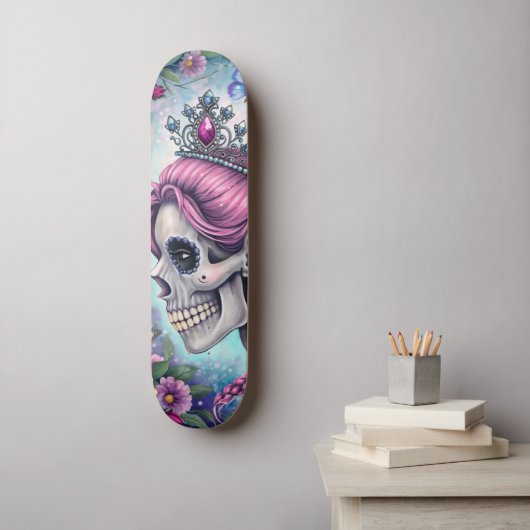 Pretty Princess Skull Skateboard スケートボード (ウォールアート)