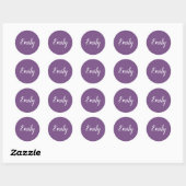 Pretty Purple and White Girly Cursive Name ラウンドシール (シート)