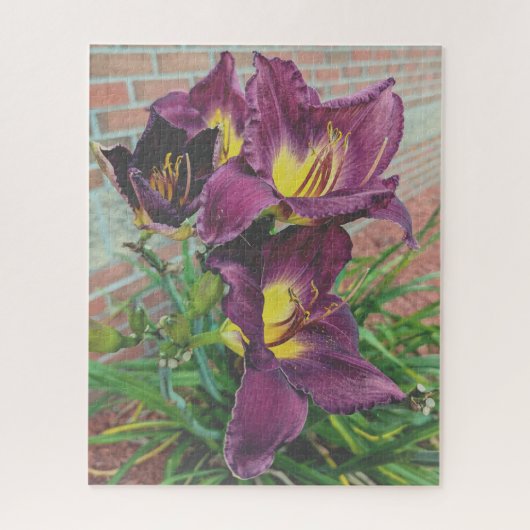 Pretty Purple Burgundy Day Lilies ジグソーパズル (縦)