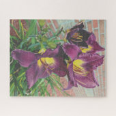 Pretty Purple Burgundy Day Lilies ジグソーパズル (横)