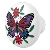 Pretty Purple & Burgundy Paper Quilling Butterfly セラミックノブ (右)