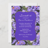 Pretty Purple Crocus Sweet 16 Birthday Invitation 招待状 (正面)
