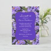 Pretty Purple Crocus Sweet 16 Birthday Invitation 招待状 (スタンド正面)
