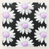 Pretty Purple Dotted Daisy's ガラスコースター (正面)