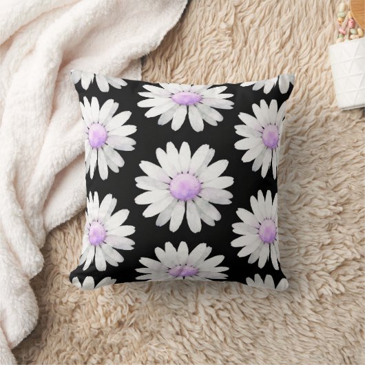 Pretty Purple Dotted Daisy's クッション (ブランケット)