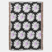 Pretty Purple Dotted Daisy's スローブランケット (正面縦)