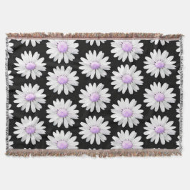 Pretty Purple Dotted Daisy's スローブランケット