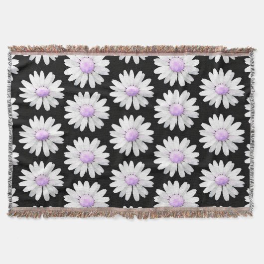 Pretty Purple Dotted Daisy's スローブランケット (正面)