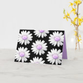 Pretty Purple Dotted Daisy's (personalize) カード (黄色い花)