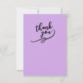 Pretty Purple Dotted Daisy's (personalize) サンキューカード (裏面)