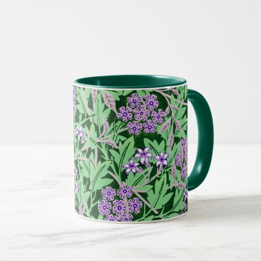 Pretty Purple Floral Pattern マグカップ (正面右)